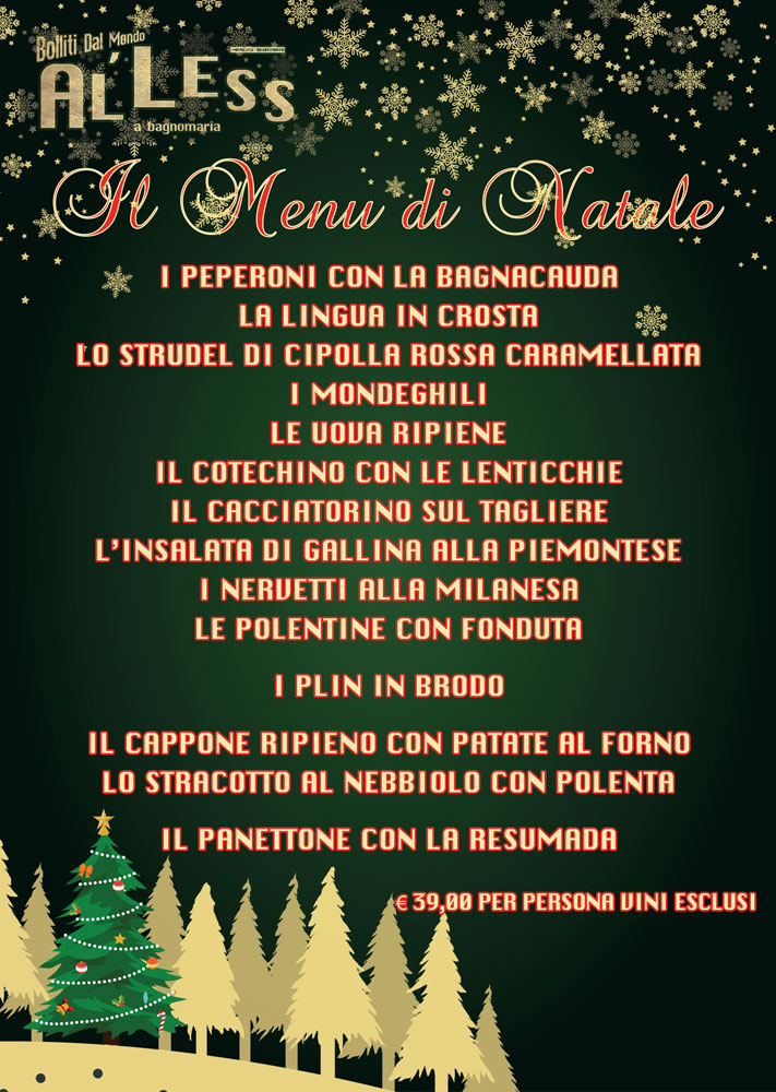 Menu Di Natale Piemontese.Il Menu Di Natale 2016 Al Less